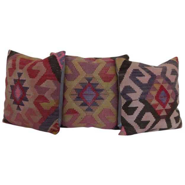 Bohemian-Kilim-Rug-Pillows-Set-of-3 1