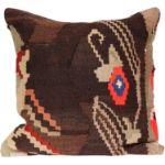 Vintage-Brown-Throw-Kilim-Pillow 1