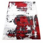 Picture of Abstract Area Rug in Bold Red