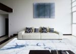 Picture of Brush Stroke Blue Abstract Rug