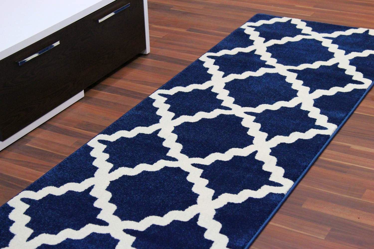 blue trellis living room rug