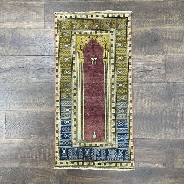 Picture of 2X4 Small Hand-knotted Turkish Konya Mat Rug, 1’9”X3’6”