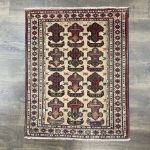 Picture of 3x4 Rug Hand Knotted Vintage Traditional Geometric Wool Rug - 3'X3'9"