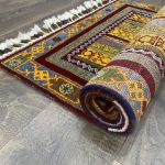 Picture of 3x5 Vintage Turkish Rug with Color Pop, Hand-Knotted Boho Khorjin Rug - 2'8"x4'6"