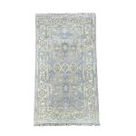 Picture of 3x5 Turkish Oushak Gray Blue Rug with Boho Chic Home Decor Area Rug for Living Room, Entryway, Bedroom Aesthetic - Vintage Oriental Gift