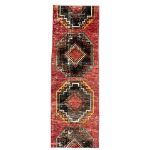 Picture of 2x7 Turkish Wool Hand Knotted Rug Runner Red- Boho Chic Area Runner Rug Gifts for Entryway, Hallway, Bedroom - Vintage Carpet Runner 2x7 Ft