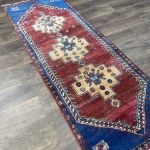 Picture of 7  Ft Wool Hand Knotted Rug Runner Red- Boho Chic Area Runner Rug Gifts for Entryway, Hallway, Kitchen - Vintage Carpet Runner 7 Ft