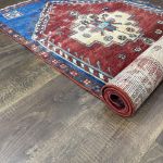 Picture of 7  Ft Wool Hand Knotted Rug Runner Red- Boho Chic Area Runner Rug Gifts for Entryway, Hallway, Kitchen - Vintage Carpet Runner 7 Ft