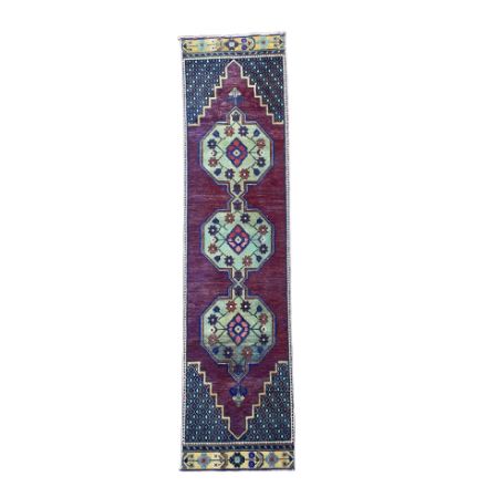 Picture of 9 Ft Runner Purple Oriental Vintage Medallion Rug Runner for Unique Gift 