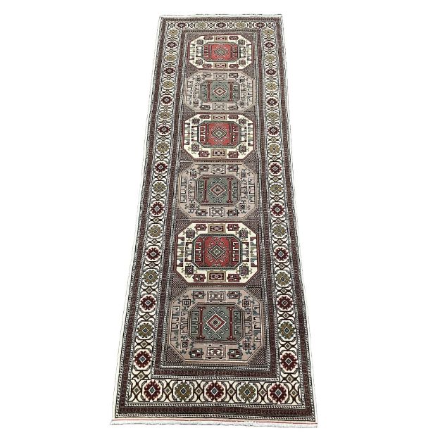 Picture of 10 Ft Wool Hallway Runner Vintage Turkish Rug Runner Earth Tone