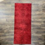 Picture of 3x7 Hand-Knotted Over-Dyed Red Turkish Red Runner Rug