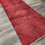 Picture of 3x7 Hand-Knotted Over-Dyed Red Turkish Red Runner Rug