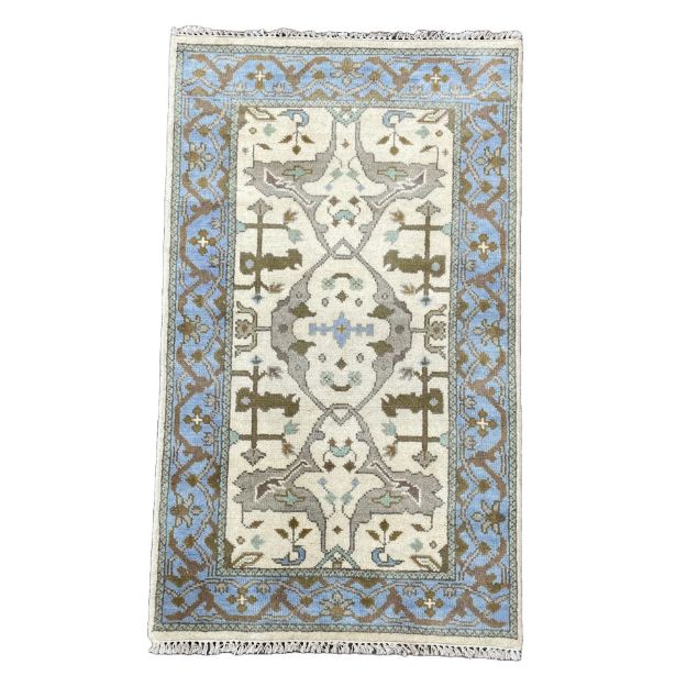 Picture of 3x5 Oushak Distressed Turkish Boho Chic Rug in Pastel Colors