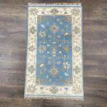 Picture of 3x5 Turkish Oushak Blue Rug for Boho Chic Home Decor Small Area Rug