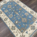 Picture of 3x5 Turkish Oushak Blue Rug for Boho Chic Home Decor Small Area Rug