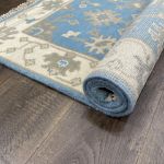 Picture of 3x5 Turkish Oushak Blue Rug for Boho Chic Home Decor Small Area Rug