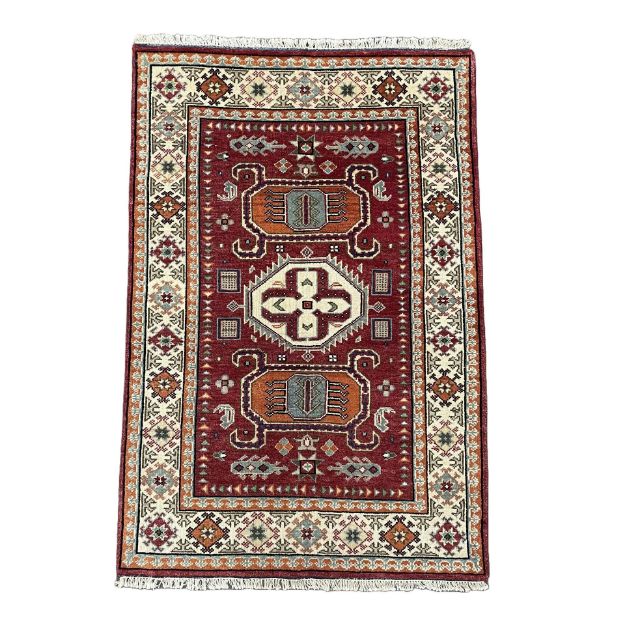 Picture of 4x6 Hand-Knotted Turkish Geometric Rug 