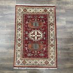 Picture of 4x6 Hand-Knotted Turkish Geometric Rug 