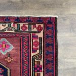 Picture of 10.5 Ft Extrra Wide Runner Hand-Knotted Distressed Wool Red Pink Runner Rug with Medallions for Hallway