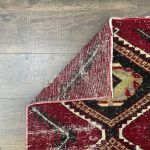 Picture of 8 ft Turkish Wool Hand Knotted Rug Runner Red, Black