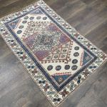 Picture of 3x5 Rug Hand Knotted Vintage Distressed Geometric Wool Rug