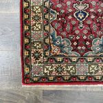 Picture of 2x3.5 Vintage Blue Anatolian Red Subtle Red with Geometric Medallion 