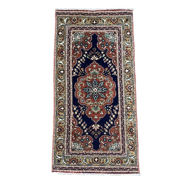 Picture of 2x4 Navy Orange Small Rug Cappadocia Hand-Knotted Rug