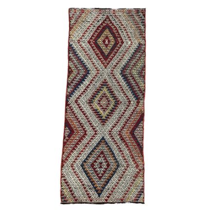 Picture of 5.5 Ft Kilim Runner Rug Turkish Cicim Embroidery Sumac Yoruk Wool