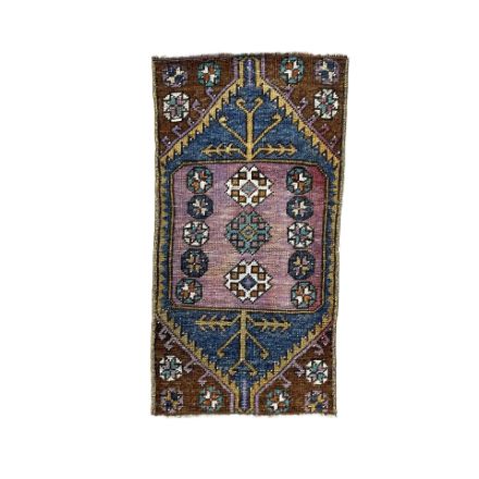 Picture of 1.5x3 Hand-Knotted Turkish Anatolian Small Colorful Pink Rug