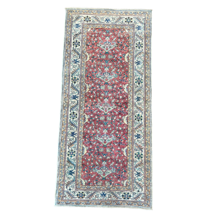 Picture of Handmade Wool Rug 3'x6'6" - Turkish Vintage Area Rug, Eco-Friendly