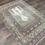 Picture of Handmade Wool Rug 3'x4'6" - Turkish Vintage Area Rug, Eco-Friendly Home Decor