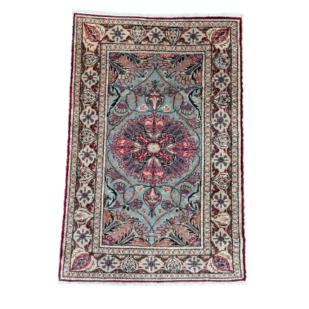 Picture of 3'x4'4" Handmade Wool Rug - Turkish Vintage Area Rug, Eco-Friendly Home Decor