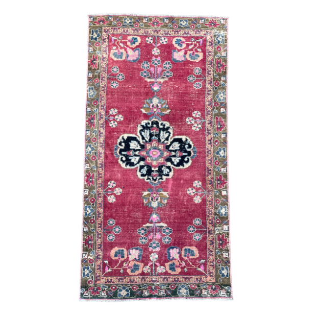 Picture of 3'x6' Handmade Wool Rug - Turkish Vintage Area Rug, Eco-Friendly Home Decor