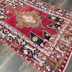 Picture of 3'1"x4'9" Handmade Wool Rug - Turkish Vintage-Inspired Area Rug, Eco-Friendly Home Decor