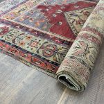 Picture of 4'x7'7" Handmade Wool Rug - Turkish Vintage Area Rug, Eco-Friendly Home Deco