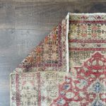 Picture of Handmade Wool Rug 4'x6" - Turkish Traditional Vintage Area Rug, Red and Blue, Eco-Friendly Home Decor