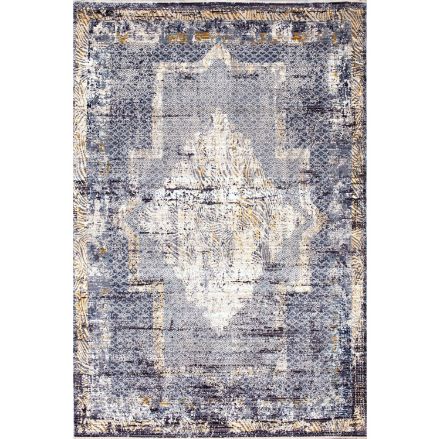 Picasso Medallion Distressed Masal Rug - Vintage Area Rug with Muted Gray and Blue Geometric Medallion Pattern, Distressed Look for Elegant Home Decor, Perfect for Living Room, Bedroom, or Dining Room