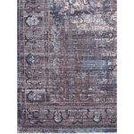 Elegant Blue Area Rug with Distressed Texture and Timeless Patterns