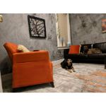 Luxurious Pacific Orange Gray Abstract Rug with bold orange accents and abstract patterns, perfect for adding artistic flair to any room.