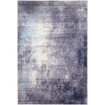 Navy Blue and Teal Abstract Rug with minimalist design, ideal for adding style and comfort to your living room.