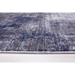 Dark Blue and Gray Abstract Rug with bold patterns, enhancing both traditional and modern spaces.