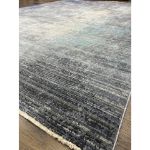 Deep Blue and Light Blue Abstract Rug with a harmonious blend of colors, perfect for a stylish living room or office in Chicago