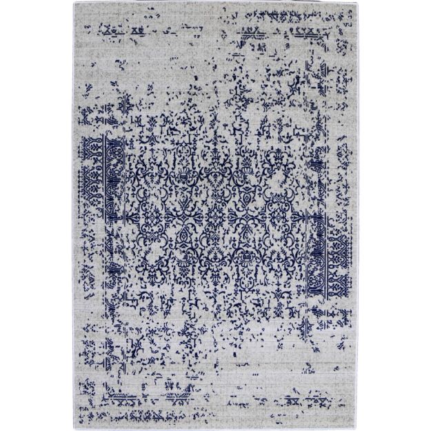 Picture of Pacific Turkish Distressed Rug with Light Gray and Blue