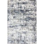 Exquisite Gray and Blue Abstract Rug with modern design, featuring a textured hi-low dense pile and a blend of gray and blue tones, ideal for contemporary home décor.