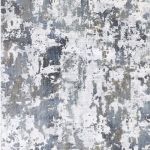 Exquisite Silver and Gray Abstract Rug with a modern design, featuring a textured hi-low dense pile and elegant silver and gray tones, perfect for contemporary home décor.