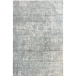 1.	Elegant silver and gray Oushak rug with a high-low pile texture showcasing timeless beauty.