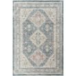 Elegant vintage blue area rug with a diamond trellis design and soft short pile ideal for enhancing living room or bedroom decor