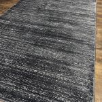 Soft and durable short pile Unity Charcoal Blue rug enhancing a contemporary living room