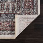 Premium short-pile Smyrna Turkish rug featuring vibrant orange and deep blue-gray tones for living rooms and bedrooms