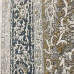 Premium short-pile Smyrna Turkish rug featuring vibrant gold and soft blue tones for living rooms and bedrooms